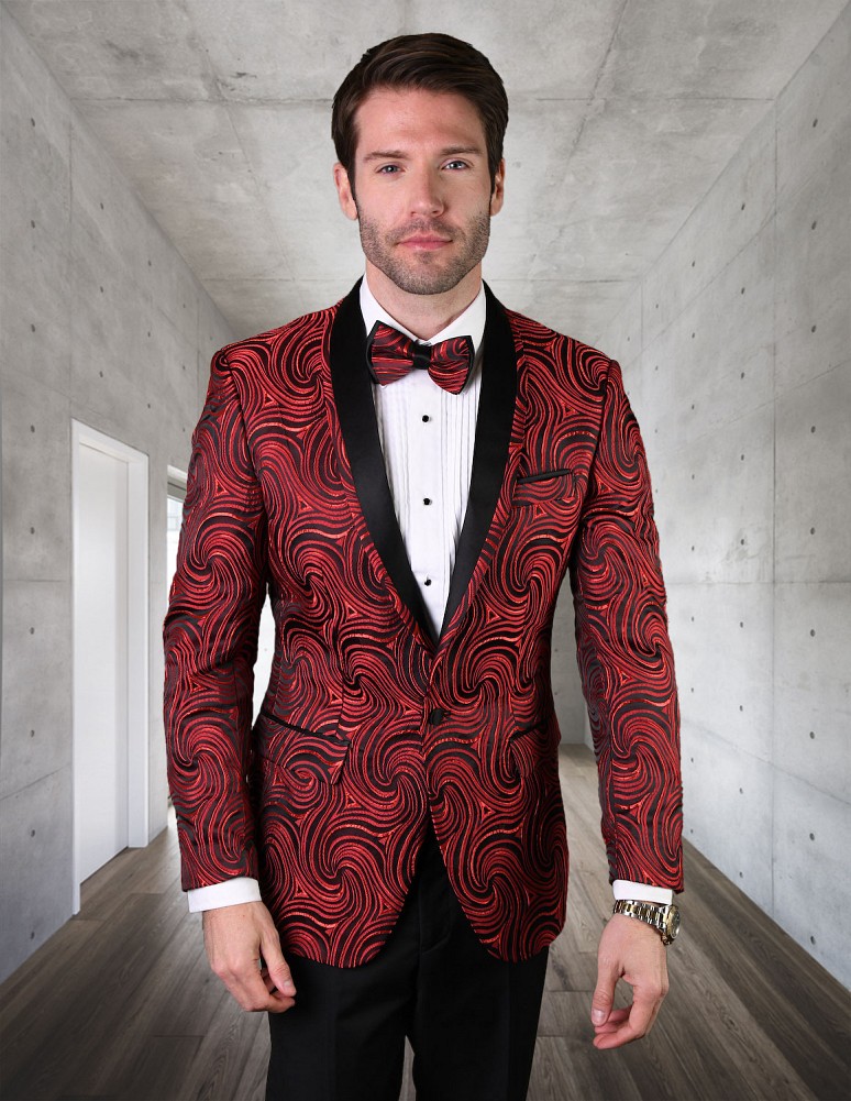 STATEMENT RJ-104 RED, FANCY SINGLE JACKET WITH MATCHING BOW TIE ...
