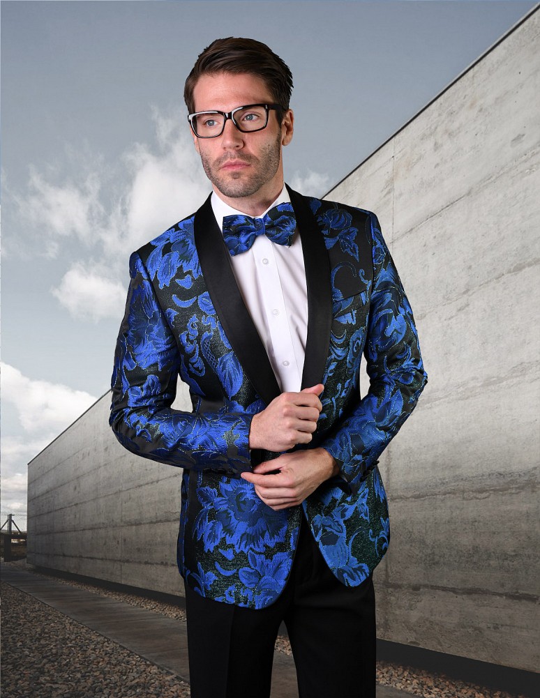 STATEMENT VJ-128 ROYAL, FANCY SINGLE JACKET WITH MATCHING BOW TIE ...