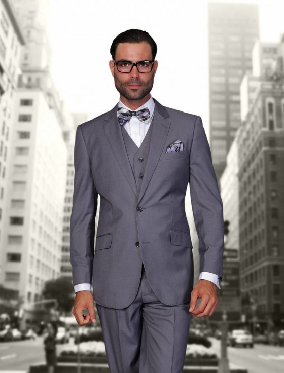 STATEMENT STZV-100 CHARCOAL SOLID, 3 PC SUIT , MODERN FIT – Studio Menwear