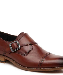 CAP TOE WITH MONK STRAP SMOOTH LEATHER FULLY CUSHIONED MEMORY FOAM