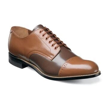 CAP TOE OXFORD WITH BROQUE DETAIL WELT CONSTRUCTION KIDSKIN LEATHER AND LEATHER SOLE
